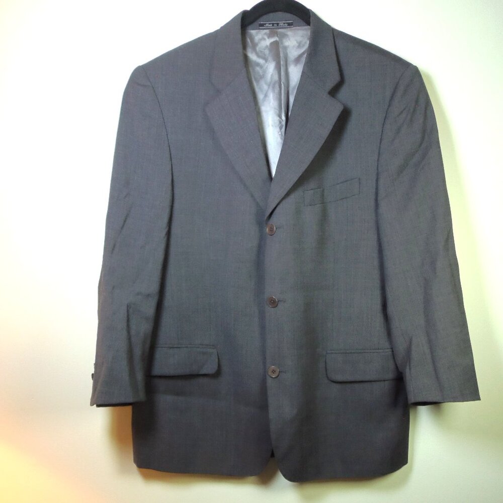 Mens 40‎ Bacharach Italian Made Virgin Wool Gray Blazer Sports Coat CEO MobBoss
